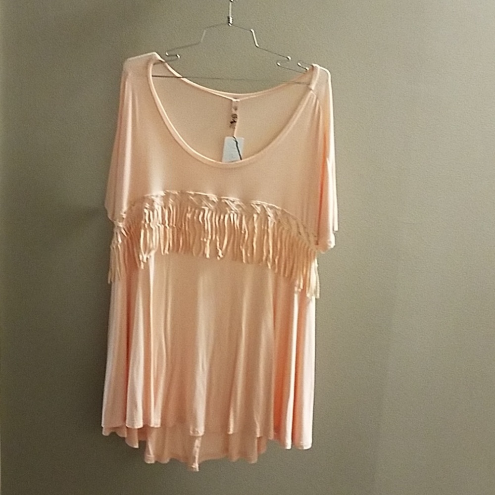 Peach fringe top